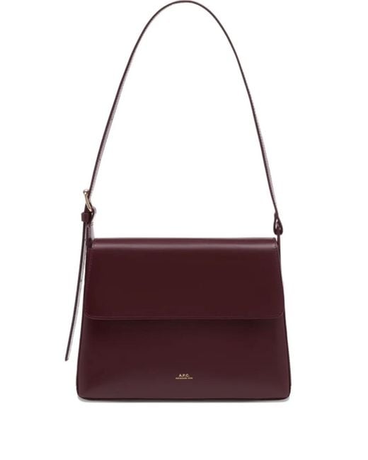 A.P.C. Purple Virginie Leather Shoulder Bag
