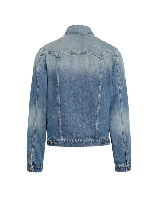 Versace Blue Faded-Effect Denim Jacket for men