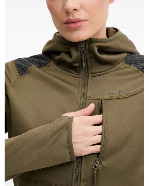 Viking Green Yosemite Contrast-Panel Zip-Up Hoodie
