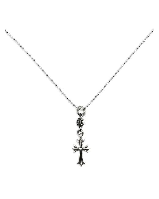 Chrome Hearts Metallic Tiny Cross Ball-Chain Necklace for men