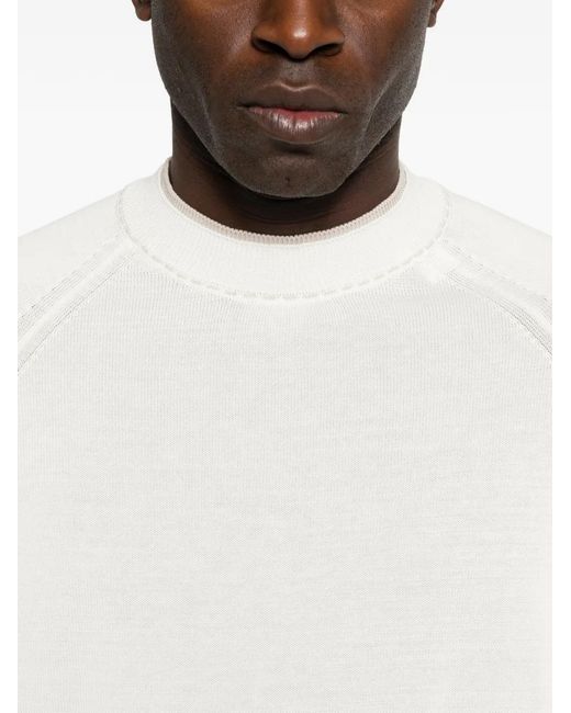 Eleventy White Crew-Neck Sweater for men
