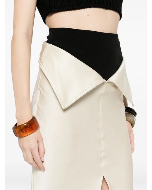 Nanushka White Split Front Long Skirt