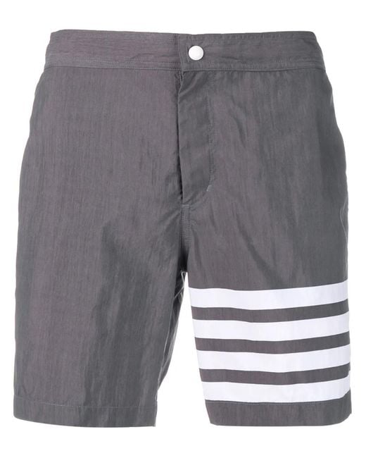Thom Browne Multicolor 4-bar Solid Tech Swim Short for men