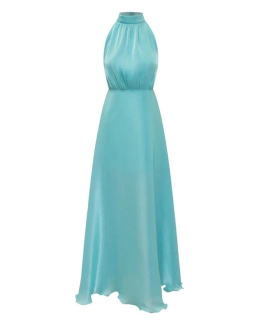 ACTUALEE Blue Halterneck Maxi Dress