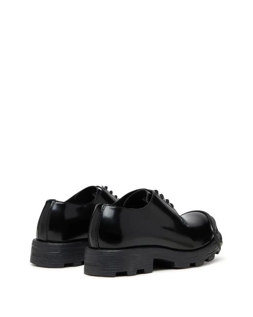 DIESEL Black Lace-Up Flat Shoes for men