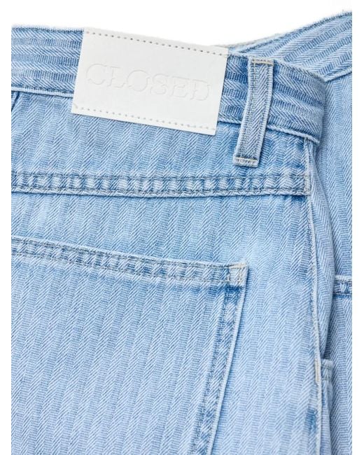 Closed Blue Front Slit Denim Mini Skirt