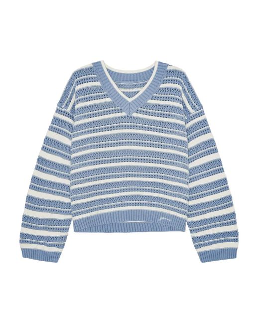 Ganni ストライプ セーター Blue