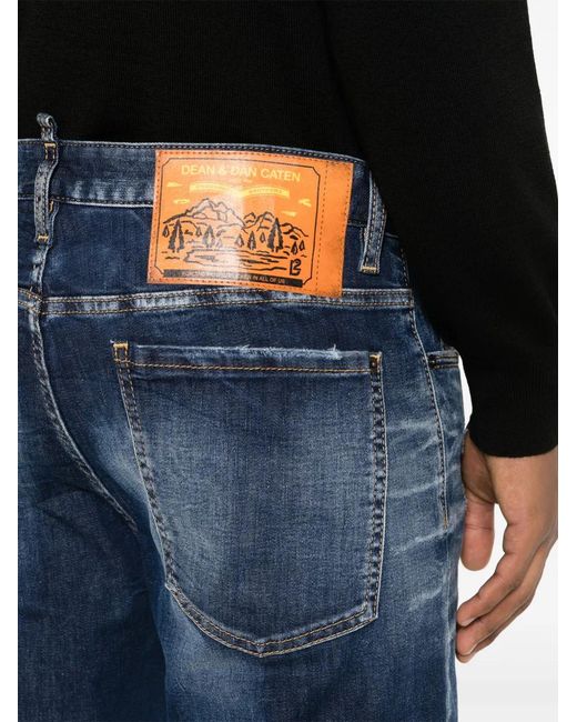DSquared² Blue Stretch-cotton Jeans for men