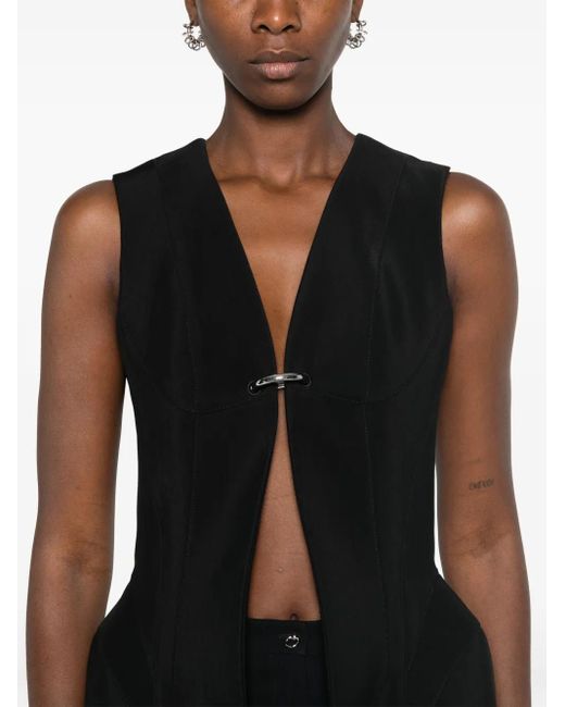 Débardeur À Détail De Corset Mugler en coloris Black