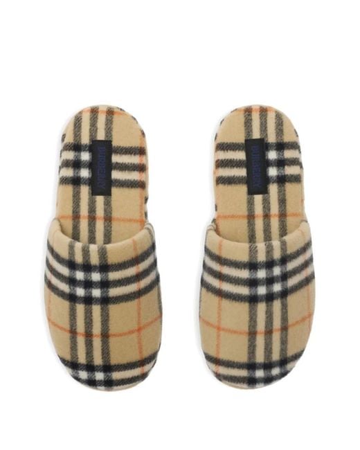 Burberry Multicolor Check Wool Blend Slippers