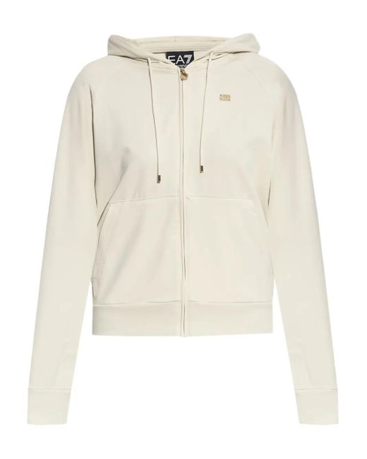 EA7 Hoodie Met Rits in het White