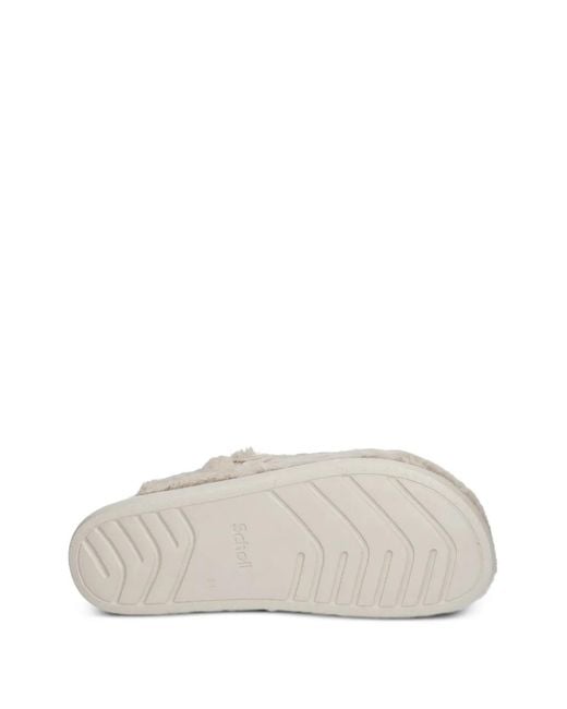 Scholl White Mules À Détail De Sangle