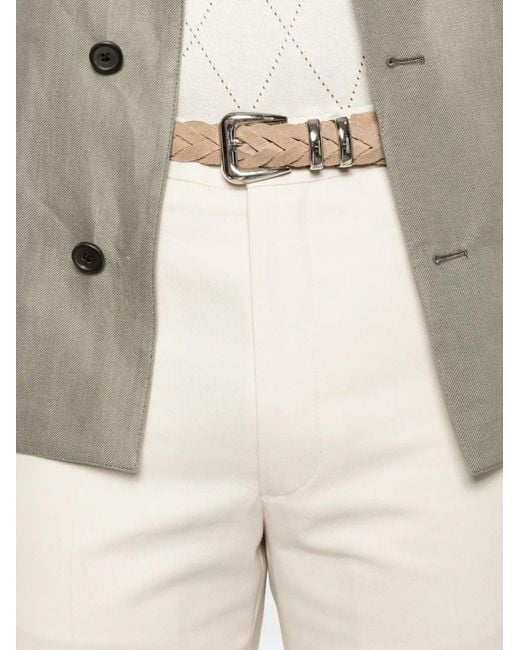 Corneliani White Buttoned Trousers for men