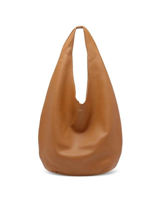 A.P.C. Brown Le Neige Handle Leather Shoulder Bag
