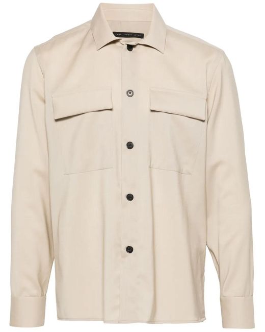 Low Brand Natural Patch-Pocket Virgin-Wool Shirt for men