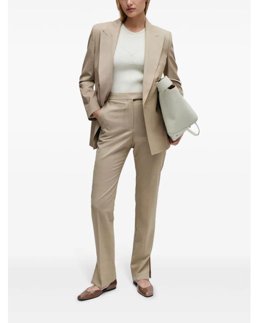 Boss Natural Mid-Rise Slim-Fit Trousers