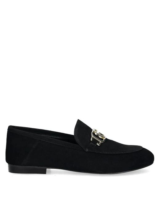 Guess Black Logo-Plaque Loafers