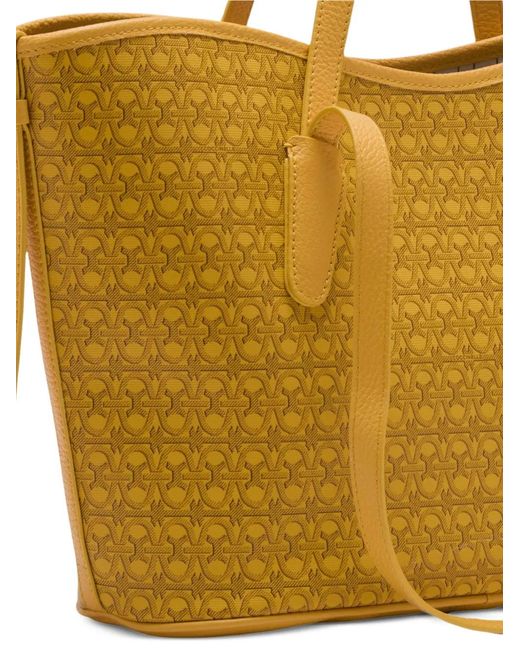 Coccinelle Yellow Monogram Straps Tote Bag