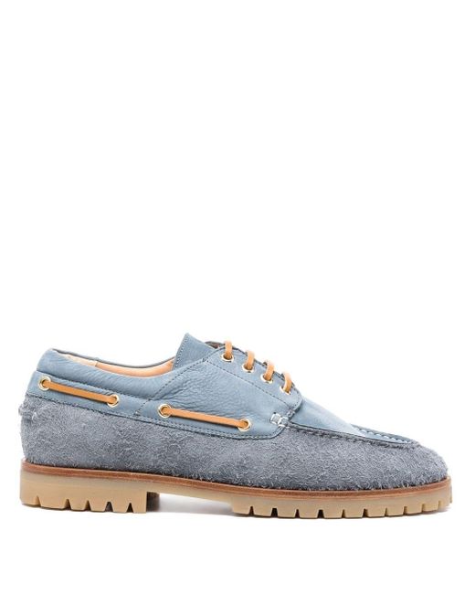 Paul Smith Blue Two-tone Leather Boat Shoes for men