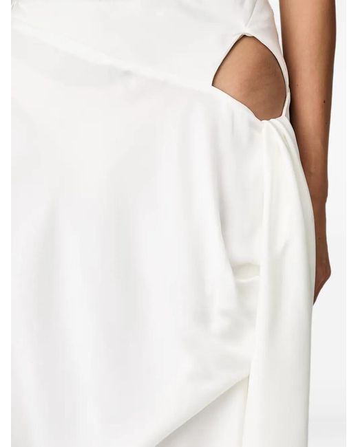 Bardot White Solene Cut-Out Draped Maxi Skirt