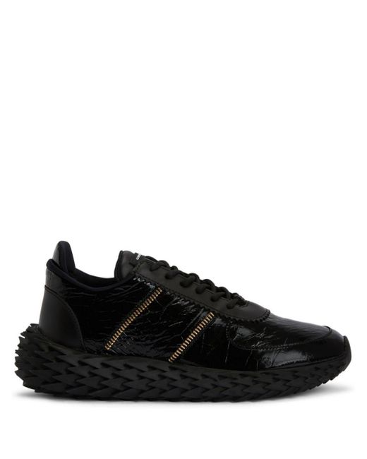 Giuseppe Zanotti Black Urchin Crocodile-embossed Panelled Sneakers for men