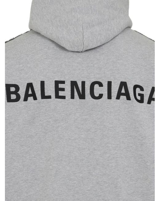 Balenciaga Blue Denim And Fleece Cotton Jacket With Logo for men