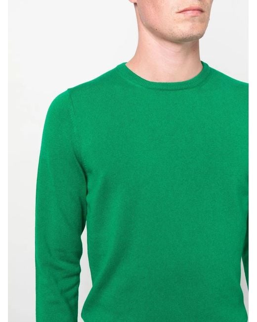 Malo Green Round-Neck Knit Jumper for men