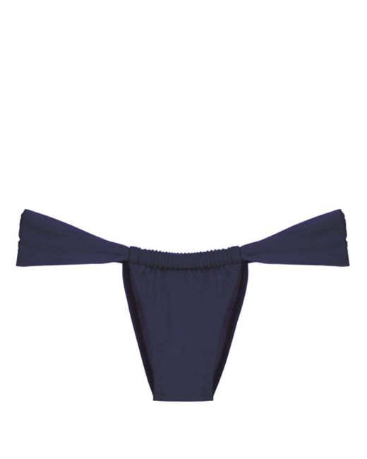 Amir Slama Blue Gathered Low-waisted Bikini Bottoms