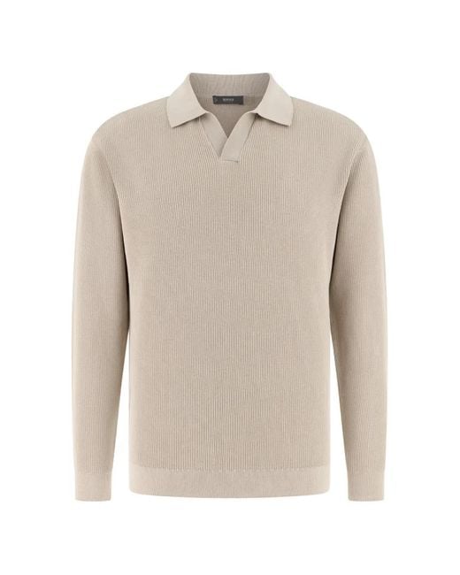 Pull Nervuré À Col Ouvert Boggi pour homme en coloris White