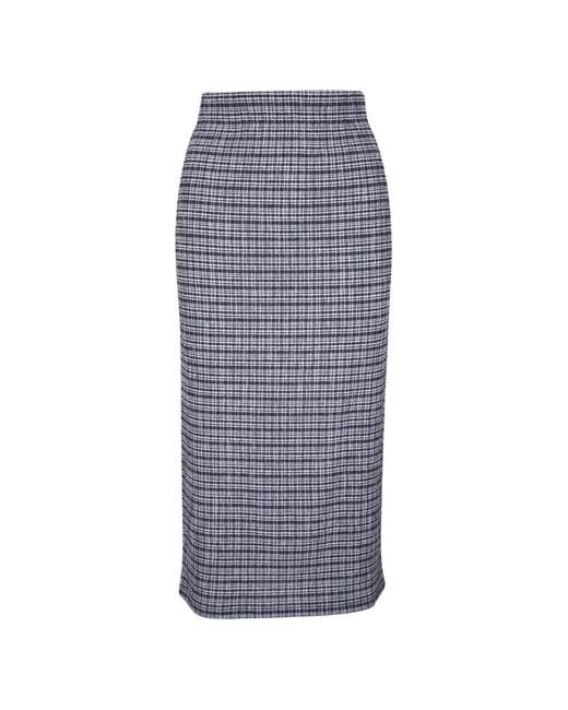 Vince Blue Plaid Elasticated Skirt