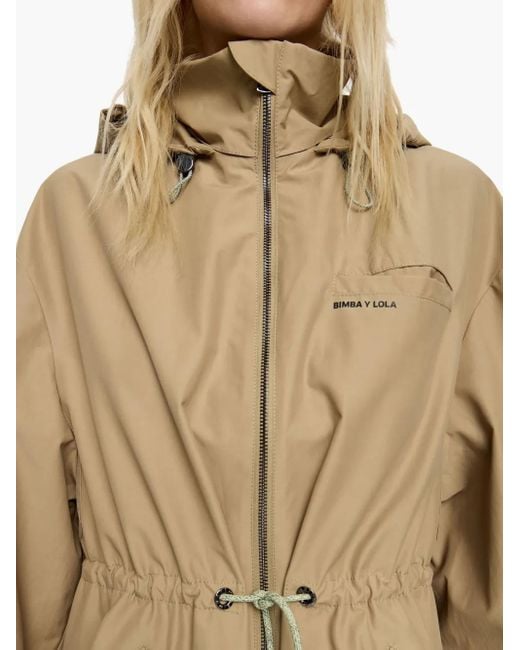 Bimba Y Lola Natural Cotton-Blend Trench Coat