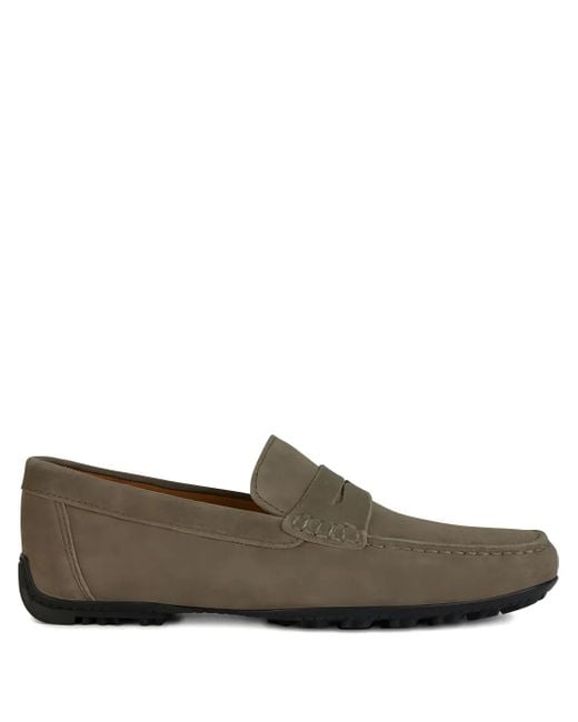 Geox Gray Kosmopolis Penny-Slot Suede Loafers for men