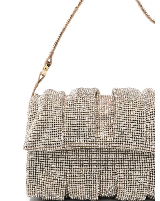 Bolso de hombro con detalles de cristal y pliegues Benedetta Bruzziches de color Natural