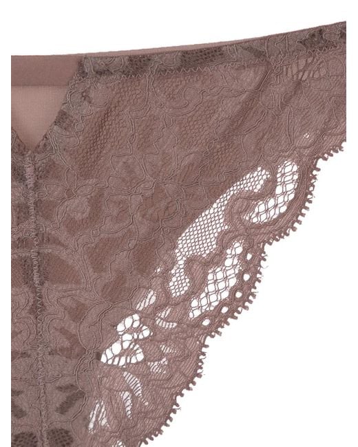 Fleur du Mal Natural Charlotte Lace Seamless String Cheeky