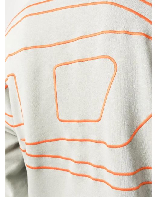 DIESEL White Macs-Megoval Cotton Hoodie for men