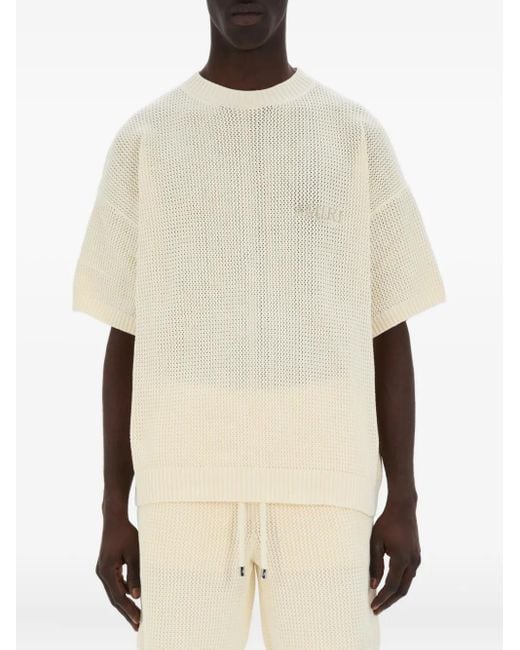 Amiri Natural Open-Knit Short-Sleeve T-Shirt for men