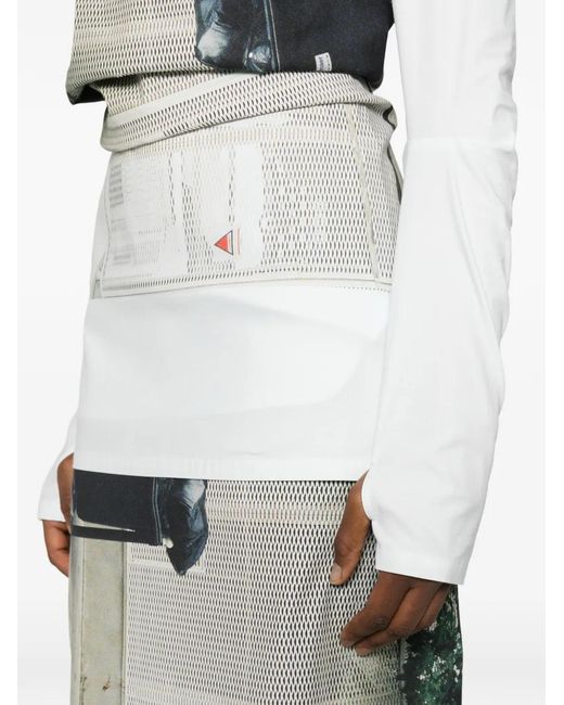 Issey Miyake Blue Street View Graphic Print Top
