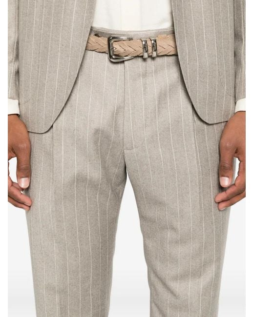 Tagliatore Natural Pinstripe-Pattern Single-Breasted Suit for men