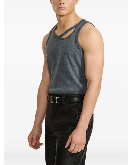 Louis-Gabriel Nouchi Blue Débardeur Asymétrique À Effet Délavé Et Découpes for men