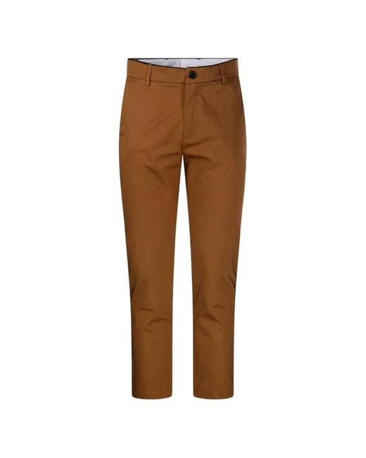 Department 5 Brown Buttoned Trousers for men