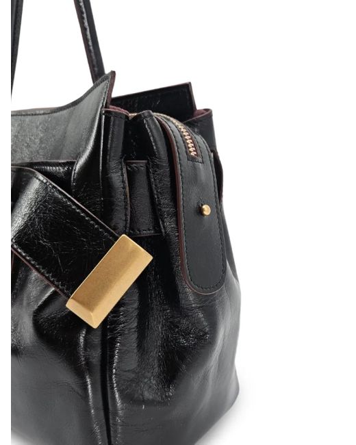 Roberto Festa Black Emeralda Leather Shoulder Bag