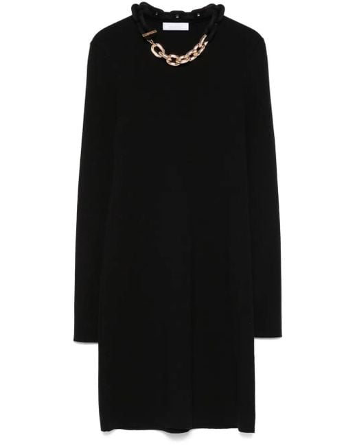 Rabanne Black Chain-Detailed Mini Dress