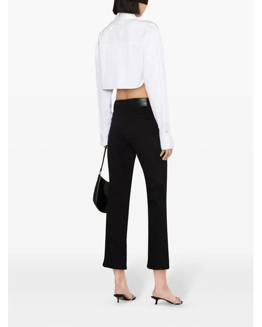 Patrizia Pepe White `Essential` Cropped Shirt