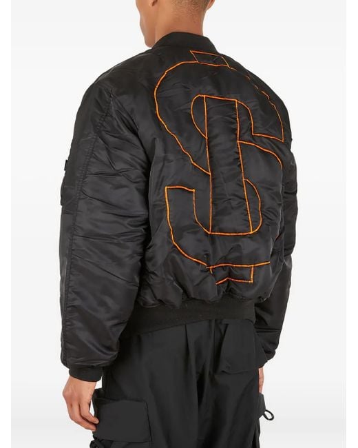 Bomber Dollar Sign di deadHYPE in Black da Uomo