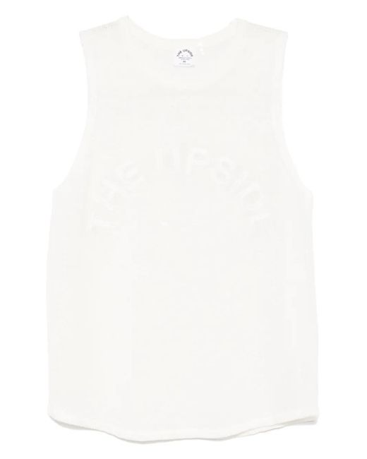 The Upside White Gestricktes Tanktop Mit Tara-Logo