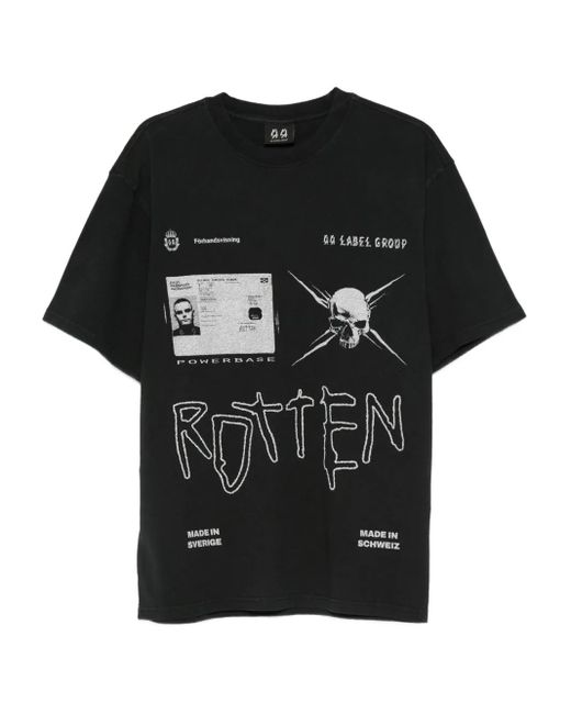 44 Label Group Black Graphic-Print T-Shirt for men