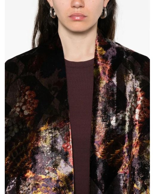 Yavi Brown Jacke mit Blumen-Print