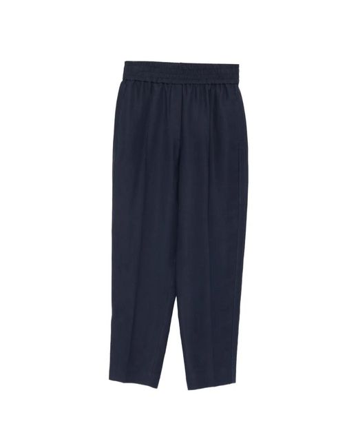 Brunello Cucinelli Blue Linen Blend Trousers
