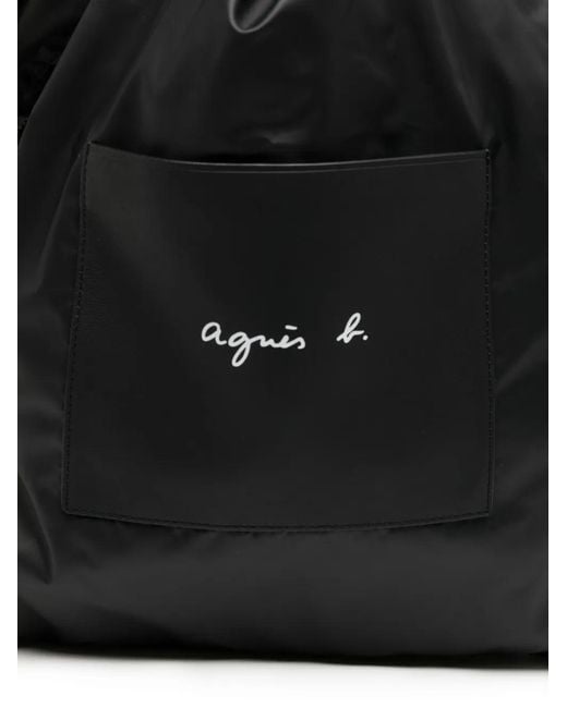Agnes B. Black Drawstring Shoulder Bag