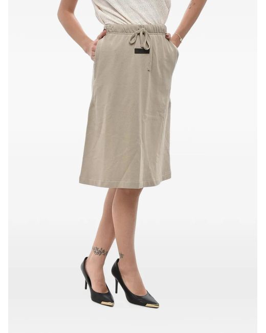 Fear Of God Natural Drawstring-Waist Flared Midi Skirt